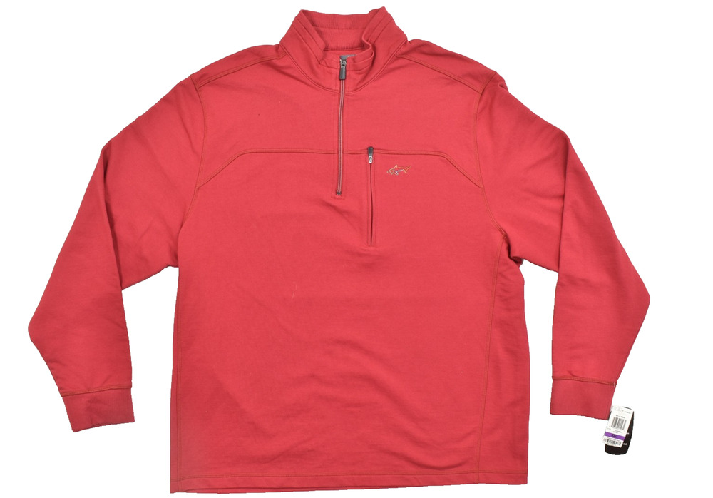 Greg Norman for Tasso Elba 1/4 Zip Sweater Men XXL Red Mock Neck Pullover NEW